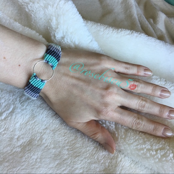 Boho Macrame Gypsy Circle Charm Festival Bracelet - Picture 5 of 6